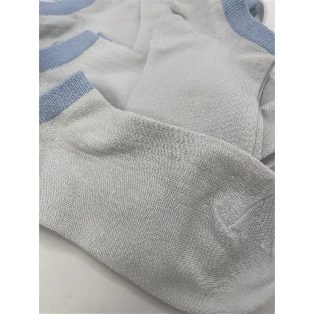 5‎ Pairs Unisex Low Cut Comfortable Everyday Sport Socks  White And Blue